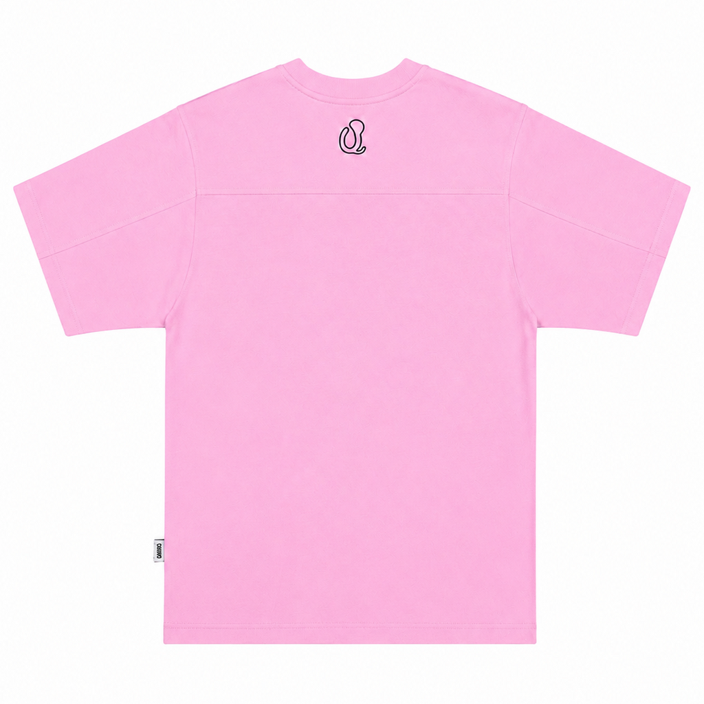 PINK EMBROIDERED LOGO T-SHIRT