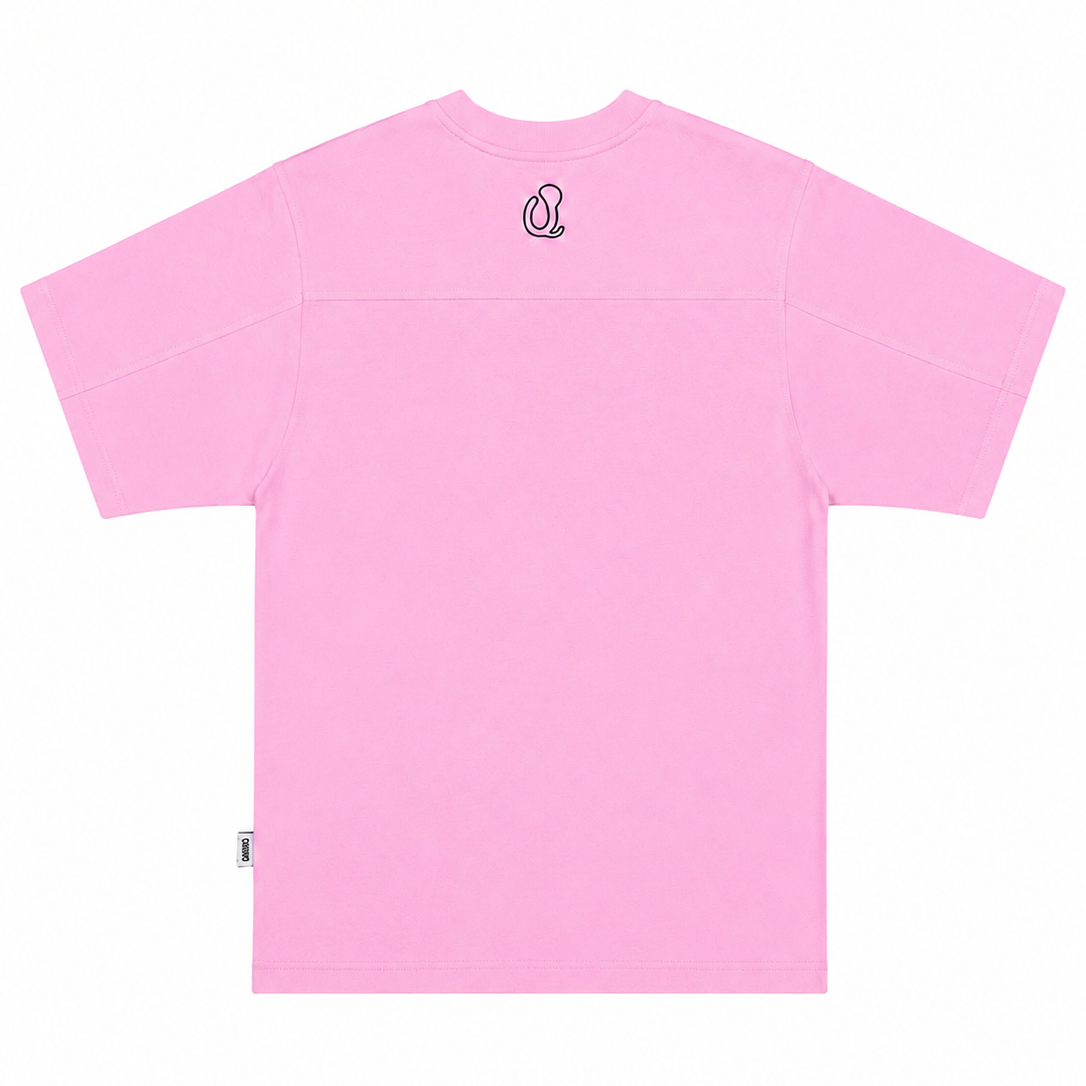 PINK EMBROIDERED LOGO T-SHIRT
