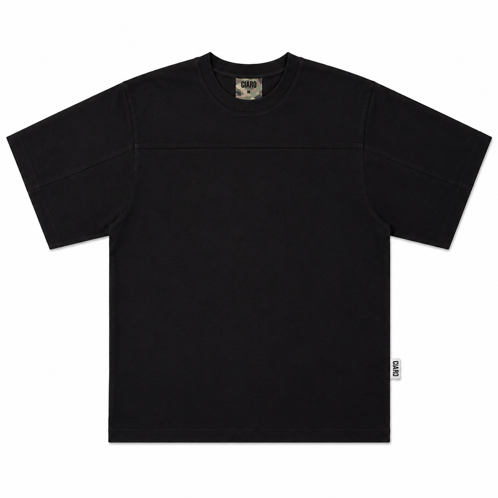 BLACK EMBROIDERED LOGO T-SHIRT