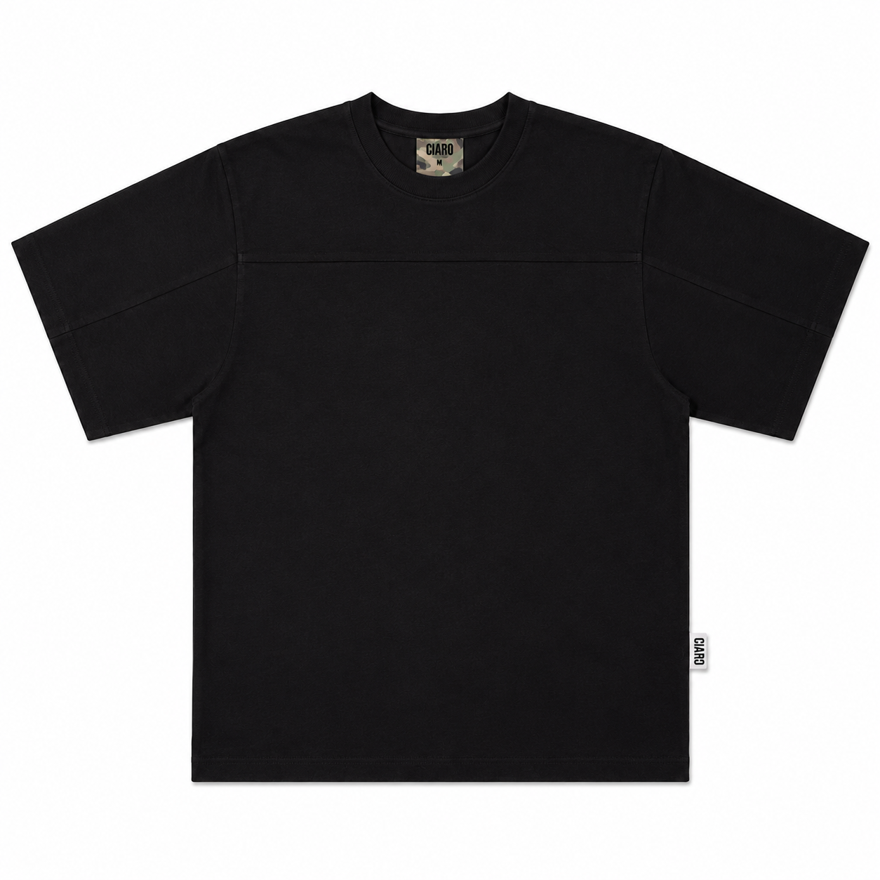 BLACK EMBROIDERED LOGO T-SHIRT