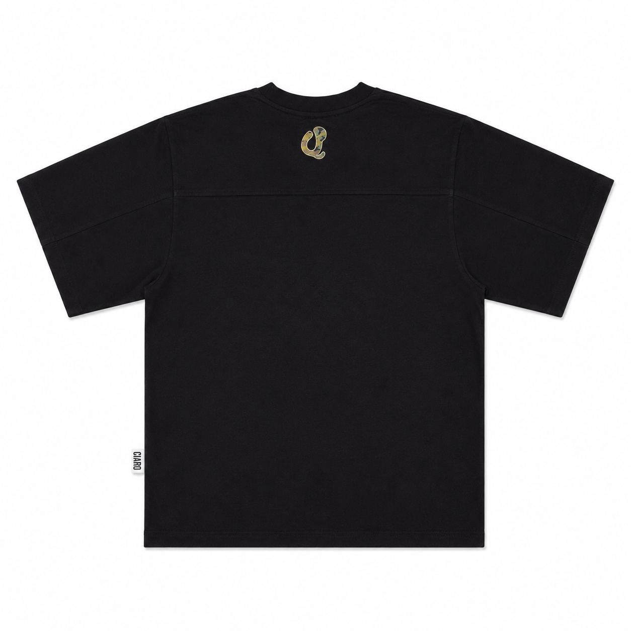 BLACK EMBROIDERED LOGO T-SHIRT