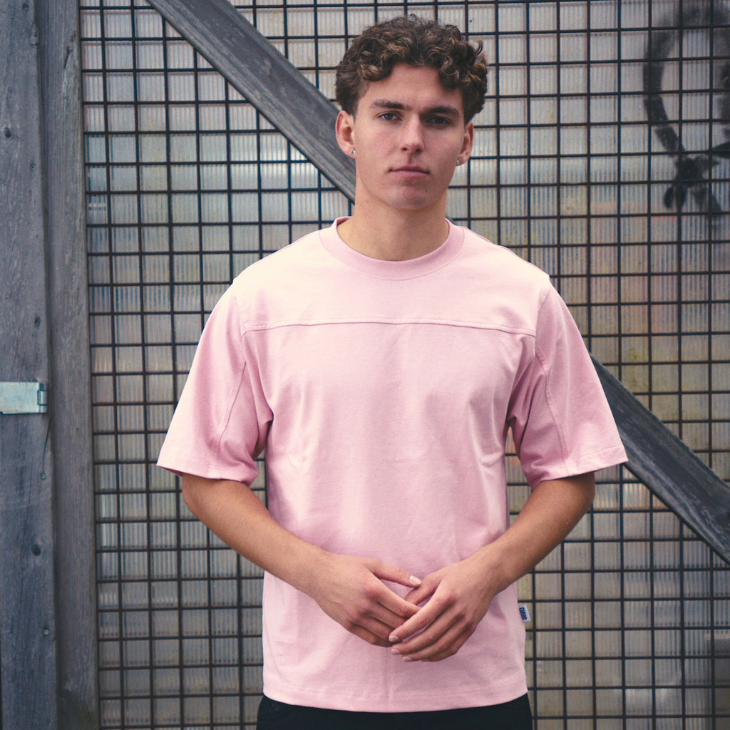 PINK EMBROIDERED LOGO T-SHIRT