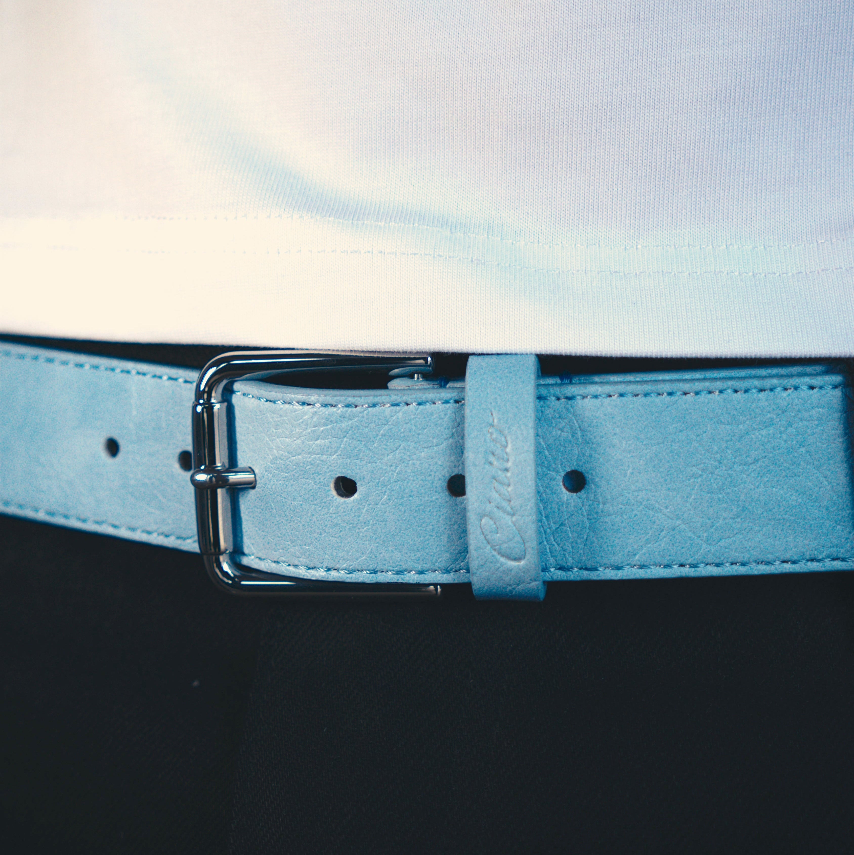 BLUE LEATHER BELT